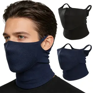 2pcs/Men's and Women's Fashion Neck Cover, Breathable Geometric Half-Face Mask, Neck Gaiter Masks, Ear-Hanging Type, Unisex, Suitable for Outdoor Activities, Cycling, Hiking, Running, Skiing, Cosplay