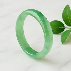 Premium Natural Floating Flower Green Aventurine Bangle | Premium Translucent Gemstone Bracelet | Elegant Handmade Jewelry