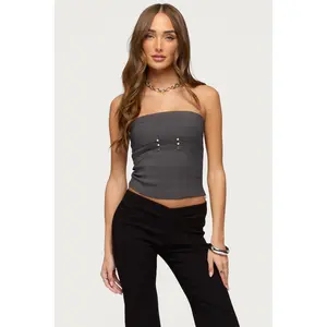 Maryah Paneled Stud Strapless Top