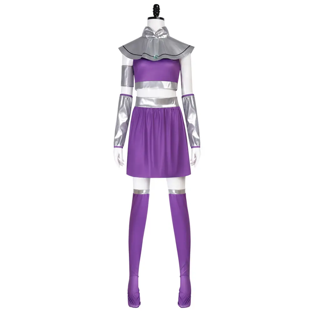 Starfire Cosplay Costume Set for Women Shawl Top Skirt Socks Cuff Armband for Comic Con Convention
