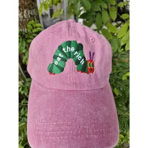 Eat The Rich Embroidery Hat, Hungry Caterpillar Hat, Bookish Hat, Activist Hat, Embroidered Caterpillar Hat