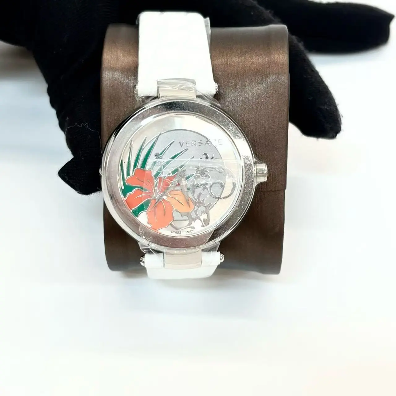 VERSACE Vintage Floral Dial Gold-Plated Ladies Quartz Watch, S1099, N 23327193