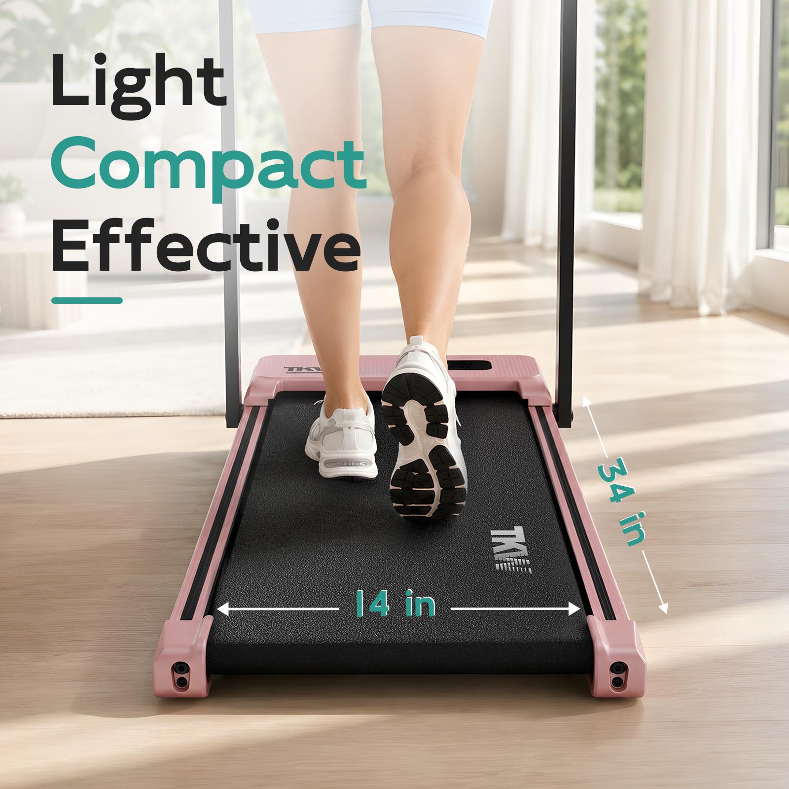 Compact Under Desk Walking Pad Treadmill - 5% Incline, Low Noise Motor, Portable Fitness Equipment for Home & Office Workout, Incline Walking Treadmill
