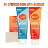 pH Optimized Body & Intimate Wash Bundles: Acidified Body Wash or Cleansing Bar Soap - Shampoo, Face, Body, and Shave Bar or Hydrating AHA Body Wash Gel. Powered by Mandelic Acid