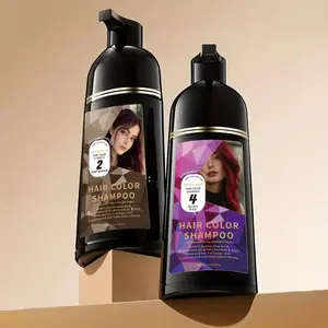 Hair Dye Shampoo Quick Hair Dye Hair Care Fruity Aroma Black & Brown 3-In-1 Color Plant Extracts Long Lasting Haircare Oil Fragrance Cleansing Scented Serum Conditioner