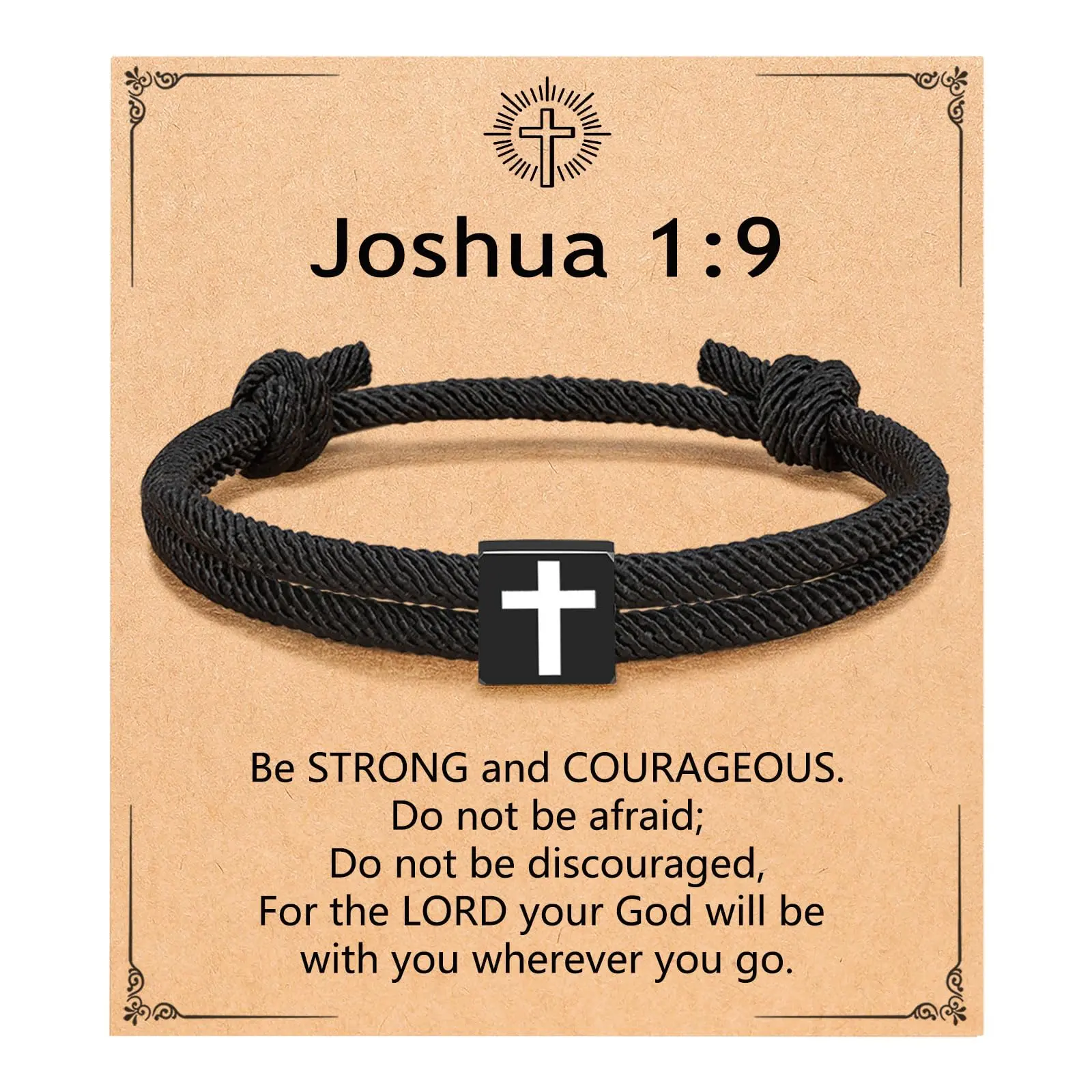 Easter Basket Stuffers Teen Boy Gifts Cross Bracelet Men Christian Religious Catholic Confirmation Communion Baptism for Teenage Kids Boys Son 8 12 14 16 18 13 15 Year Old Birthday