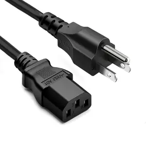 Aesthetic Fall Gift for Christmas Standard 5ft (1.5m) 10 Amps 125 Volts Black 3 Prong AC Power Cord Cable for Electronics, TV, Computer, Printer, Radio, Monitor, Samsung, Dell, Vizio, LG, Asus, Laptop and More