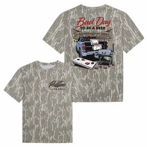 Pull Time Outdoors Country Camo Shirt, Bad Day To Be A Beer Tailgate Graphic Tee, Camo T-Shirt, Camo Pattern Men's T-shirt, Size S-5XL, Hunting 3D Camo Tee