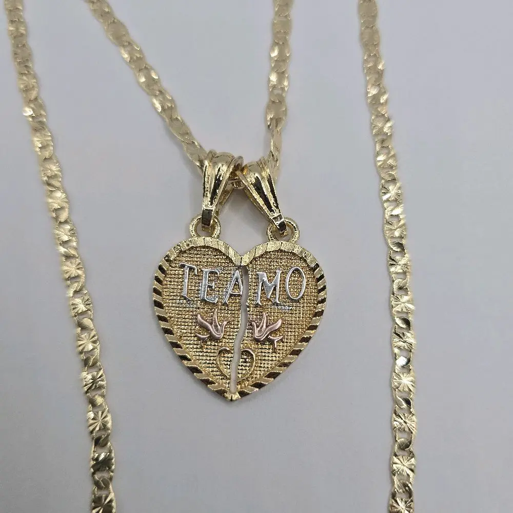Valentine's Day heart fashion necklace gold-plated three colors pendant regular chain 18"inches 24"inches available