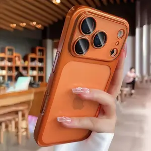 Plating Frosted Translucent Thin Phone Case For iPhone 17 Pro Max Air 16 Pro 15 14 13 12 Glass Lens Protection Matte Bumper Cover