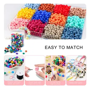 50pcs Silicone Flat Beads 12mm Bead Assortment Diy Mix Beads DIY Bracelet Necklace Keychain Jewelry Making Supplies, Christmas & Thanksgiving Gift Ideas