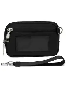 The Iris Wallet for Women Ladies Wallet Mini Zip Card Case with Clear ID Window Zipper Coin Purse Lightweight Portable Keychain Wallet