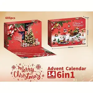 24Years Christmas building block toy blind box set Xmas Advent Calendar Bricks DIY Educational Toys Kit Gift For Kids Adults