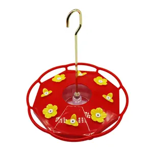 Automatic Hanging Hummingbird Feeder – Outdoor Garden Bird Water Feeder with Flower Ports and Perch Ring for Attracting Hummingbirds