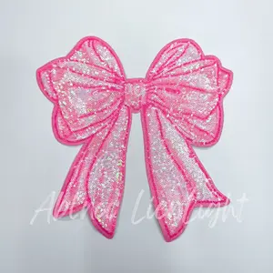 Sequins Pink Bow Iron On Patch for Women’s Shirt Sweatshirts