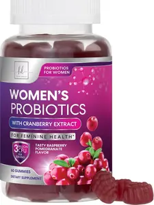 Probiotics for Women Gummies with Cranberry - 6 Premium Strains for PH Balance, Digestive Health, Vaginal & Immune Support, 3 Billion CFU, Women's Probiotic Gummy for Feminine Health - 60 & 120 Gummies Count Healthcare Fitness