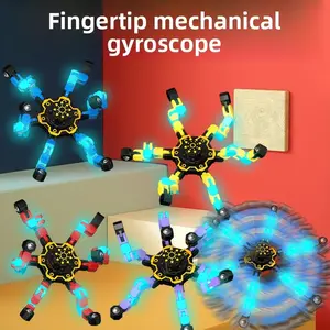 Glow-In-The-Dark Transformable Mechanical Finger Gyroscope, Stress Relief Creative Rotating Toy, Educational Puzzle Toy for Adults