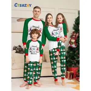 Christmas Family Pajama Set with Holiday Print, Soft Fitted Long Sleeve Sleepwear, Casual Home Wear for Men Women Kids, Fall WinterGift