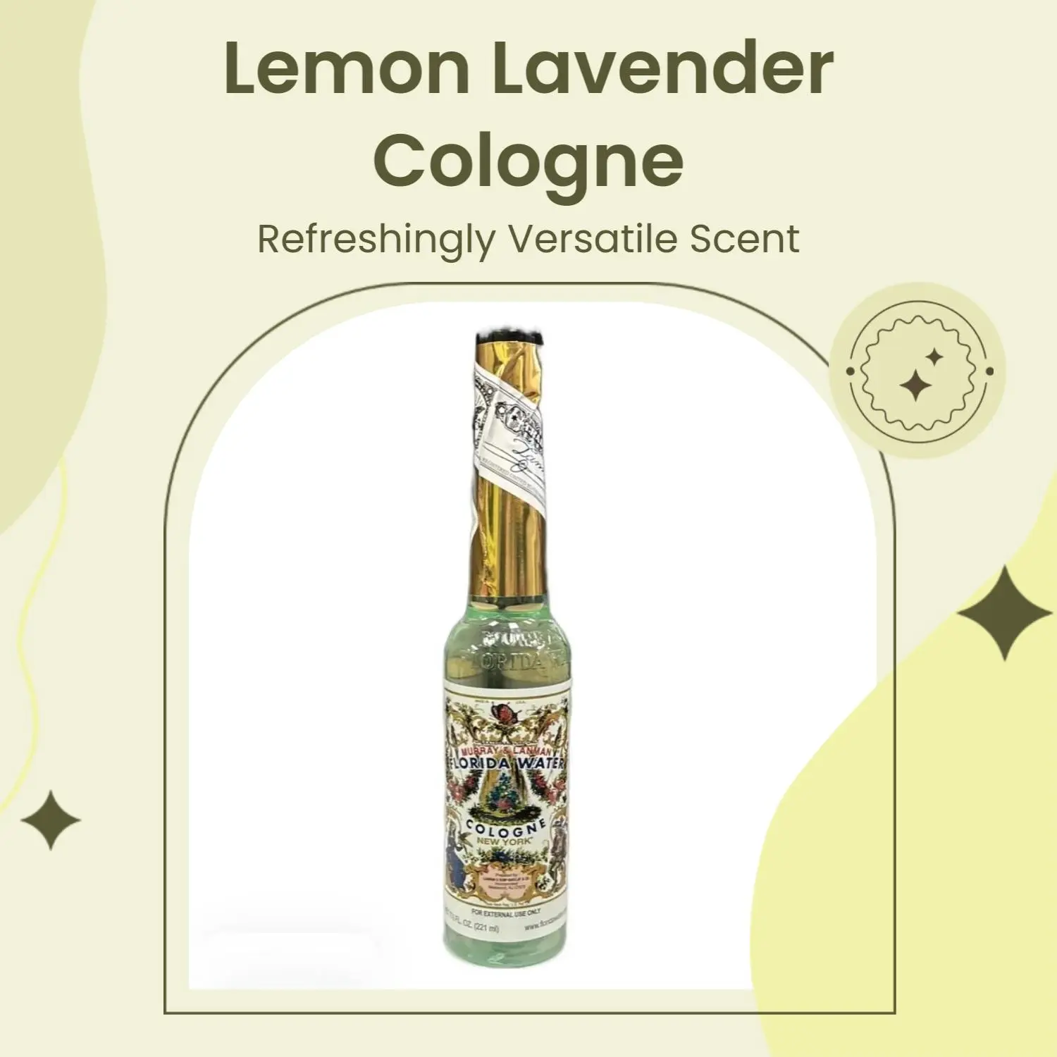 Florida Water Unisex Lemon & Lavender Cologne Spray - 7.5 Fl Oz Unisex Fragrances, Convenient Size, All Seasons Formula, Freshness Boosting Daily-Use Aromatic Fragrance