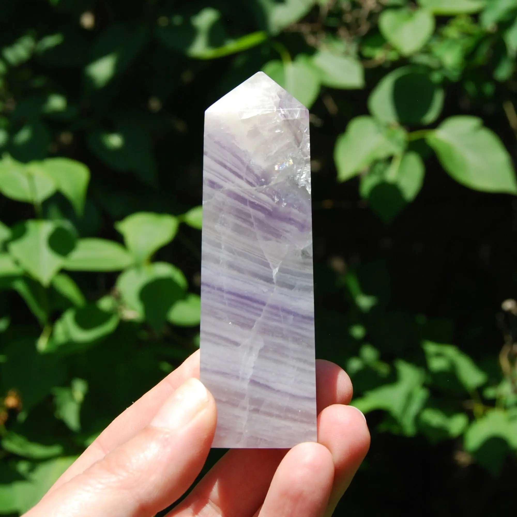 3.7in 134g Lavender Fluorite Crystal Tower