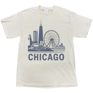 Chicago Cityscape Graphic T-Shirt Size S-5XL
