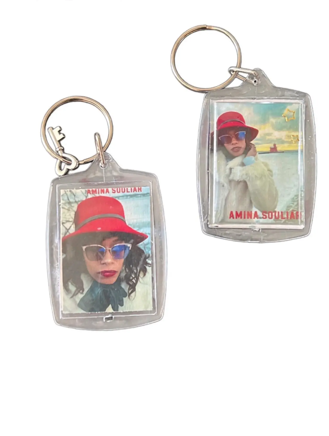 Cute Keychains - Square Form Acrylic Photo Holder, 2 to 2.9 in Double-Sided Frame for Bags & Keys, Durable Gift for Any Event, Already Assembled, Memorial Day