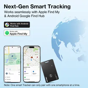 OTIC iOS & Android Bluetooth Tracker Smart Finder for Apple Find My iPhone Card Wallet GPS Tracker Wireless Charging Keys Locator for Keys Bags Passport IP67 Waterproof Dust Resistant