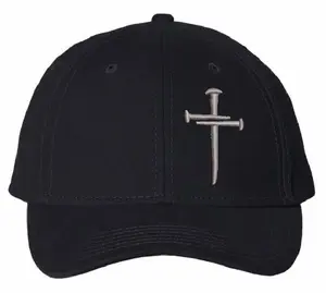 Jesus 3 Nail Cross Christian Hat AND V2 COIN unisex AH30 Black Adjustable hat