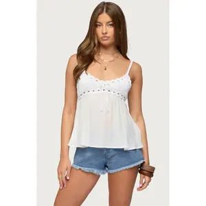Edikted Women's Zephyr Crochet Babydoll Top