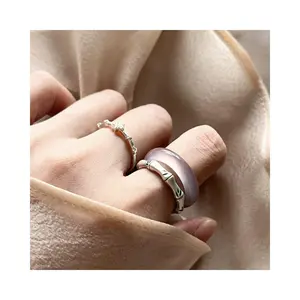 Pure Natural New Imperial Purple Agate Ring Agate Band