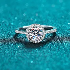 【Must be】S925 Silver Moissanite One Carat Ring with Open-Close Style Fashion Classic Finger Jewelry Gift for Men and Women backtoschool Genuine Authenticity Certificate | dealsforyoudays gift，combination/ring