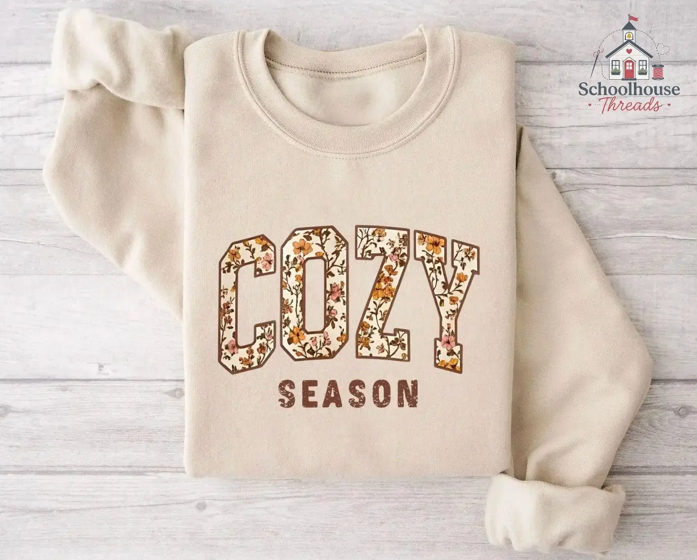 Cozy Season Sweatshirt, Women's Fall Graphic Sweatshirt, Gift for Her, Cozy Crewneck Pullover Sweatshirt, Apparel Made In The US - Schoolhouse Threads		