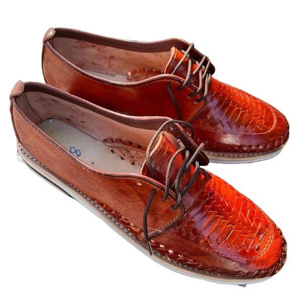 Lace up Mexican Huarache - Leather Solid Color Shoes - Men’s Mexican Traditional Shoes - Fathers Day