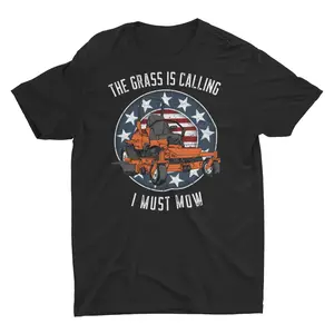 The Grass Is Calling I Must Mow Funny Lawn Mowing Unisex T-Shirt