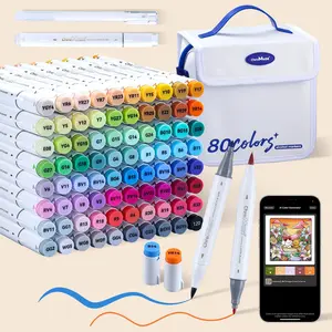 Alcohol Markers Set with Smart Coloring App, Dual Tip Art Markers with Colorless Blender & Highlight Pen, Premium Leather Case for Drawing & Illustration – ChroMuse