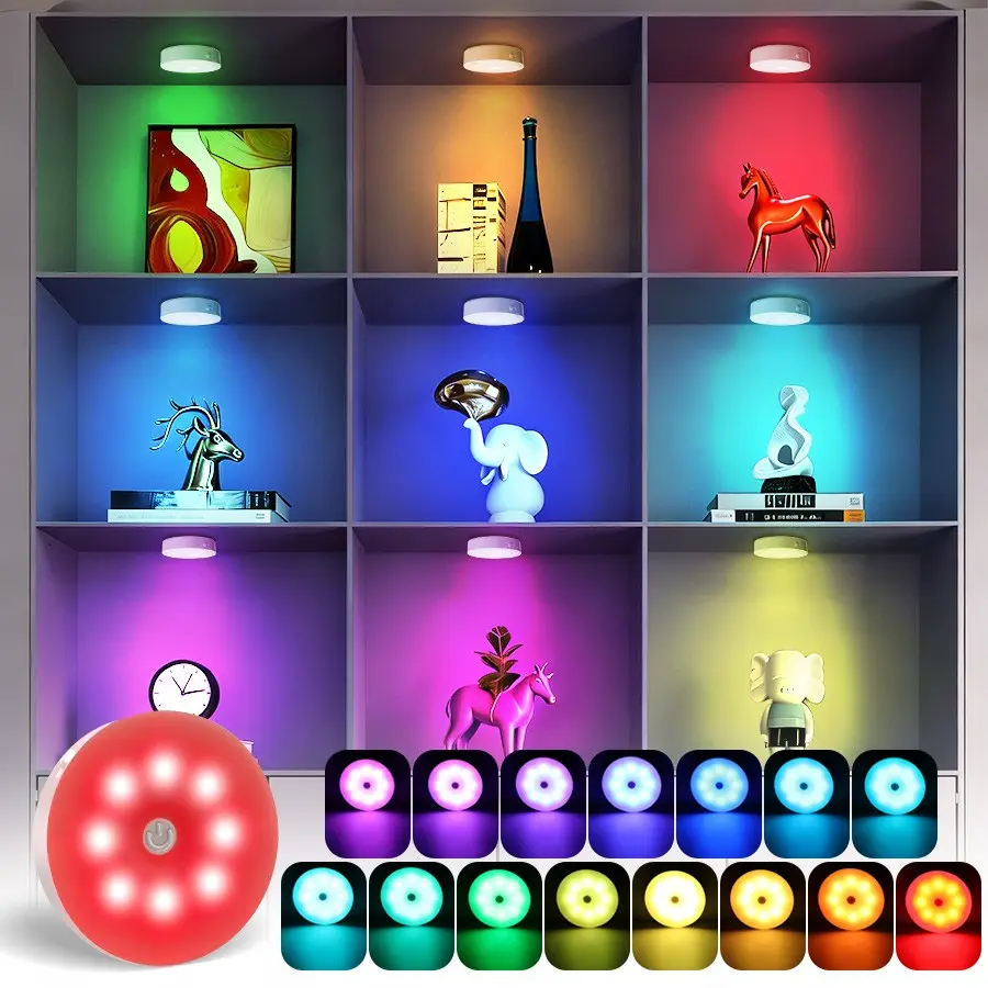 6/3 RGB Smart Cabinet Lighting, Under Cabinet Lights, Modern Mood Lighting, Interior RGB Lighting, Adjustable Dimmer and Timer, USB Rechargeable Battery, Kitchen Shelf and Staircase Counter Tile Light, Smart Lamp, Dimmable Lighting, Adjustable RGB LED
