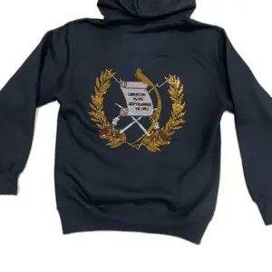 GUATEMALA RHINESTONE Unisex Embroidered Hoodie with Gold Coat of Arms Design for Men and Women