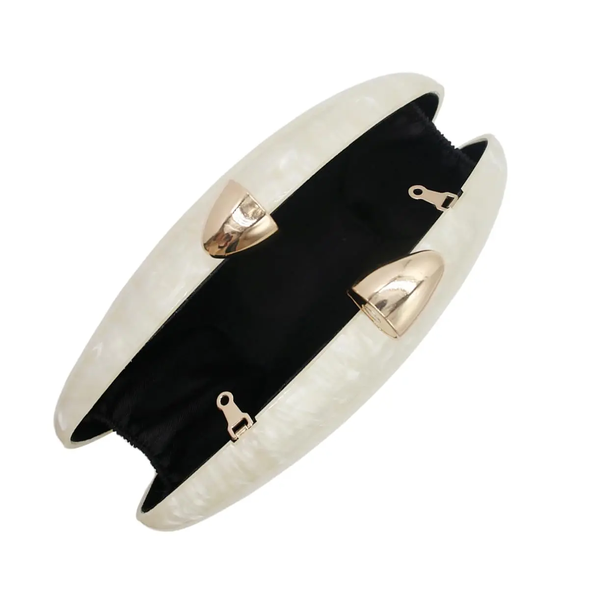 Shell Shape Acrylic Clutch Trendy Metallic Acrylic Evening 