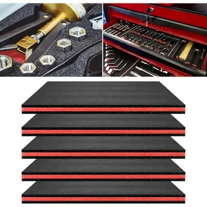 5 pcs Tool Box Foam 17.3x12x1 inch Tool Inserts for Foam Sheets Box Organizer for Toolbox Cabinet Chest Drawer Craft