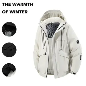 Men’s essential warm workwear cotton jacket for autumn/winter—loose fit, plus size, thick, casual streetwear outerwear from a trendy brand