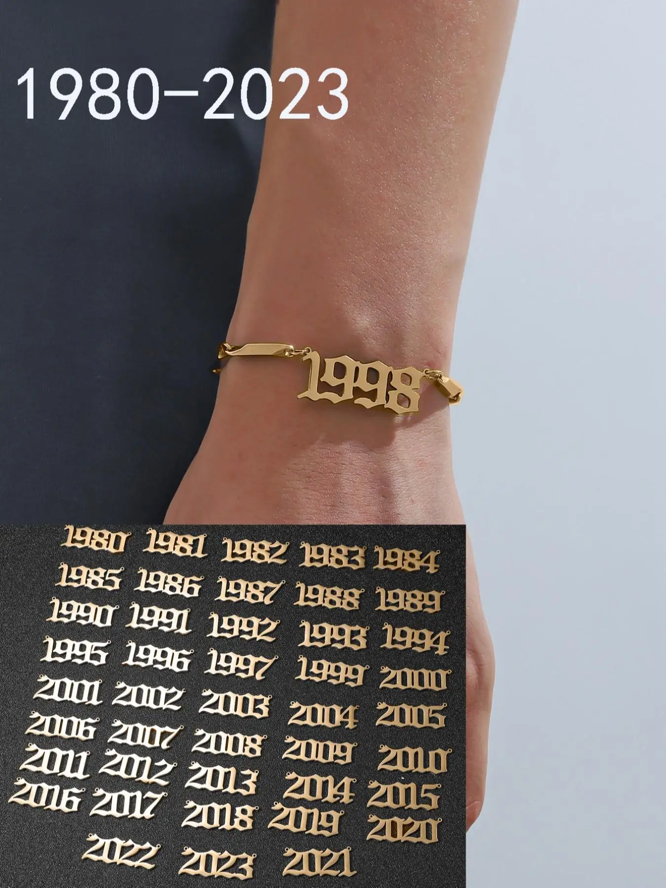 Simple Hip Hop Style Stainless Steel Link Bracelet, Fashionable Number Bracelet for Birthday, Anniversary, Trendy Accessories for Party and Daily Life