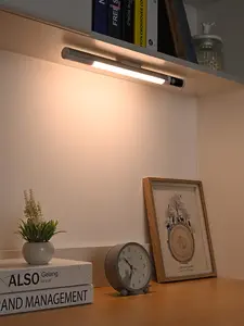 Digital Display Magnetic Rechargeable Motion Sensor Light Bar, Wireless LED Under Cabinet Lamp, 3 Color Dimmable Closet Night Light for Kitchen Wardrobe Bedroom Hallway, Nightlight Novelty Lighting