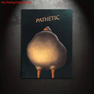 1 piece/set frameless canvas painting print poster, minimalist funny digital art, Unique Artwork, Judgmental Duck, duck shall never approve of your lousy life choices, ideal gift for bedroom, living room, Hanging Wall Art, wall decor, Modern home decor