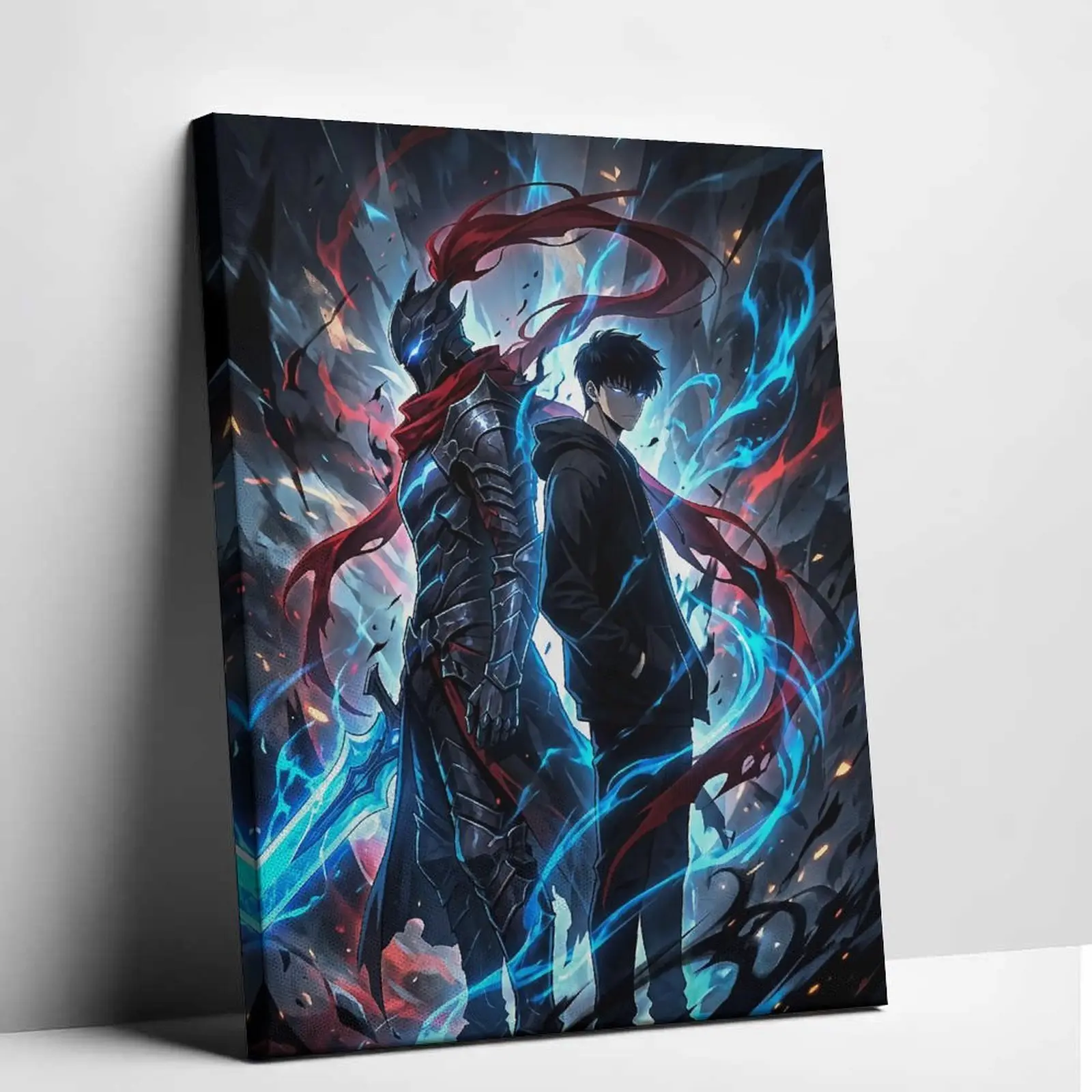 Anime Solo Leveling Canvas Print Poster Sung Jinwoo Igris Knight Wall Art Picture Aesthetic Room Decor Manhwa Merch Graphic Printings Home Office Apartment Artwork Decoration Display