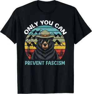 100% cotton Unisex Vintage Resist Smokey The Bear Only You Can Prevent Fascism T-Shirt
