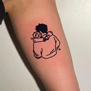 Simple Warm Embrace Tattoo Sticker, Waterproof Safe Non-Toxic Long-Lasting, Arm Wrist Clavicle, Casual Fashion, Emotional Moments, Sticker Tattoos