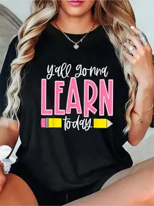 You All Gonna Learn Today Teacher Back To School women's shirts T-Shirt vintage graphic tees