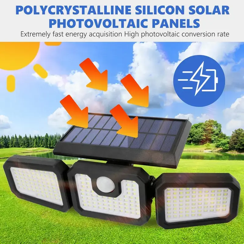 2 Packs Solar Outdoor Lamps - Cordless Motion Sensor, IP65 for Wet Garden Use, High Brightness, Polycarbonate, Water Resistant, Batteries-Powered Home Improvement Security Deterrent Landscape Lighting for Garden Camping