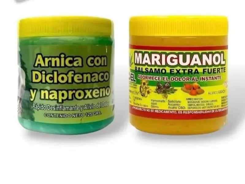 2 Pack Gel Arnica Diclo y Napro & Mariguanol Amarillo 125gr – Warming Body Massage Formula for Relaxation 125 gr.