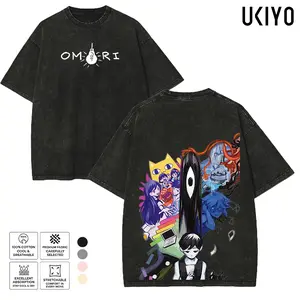 Omori Game Sunny Something Graphic Tee | Vintage Mineral Washed Oversized T-Shirt | Headspace Heavyweight Cotton Retro Menswear Streetwear Back Print Top